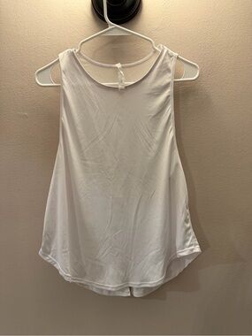 IVL Collective Womens White‎ Mesh Split Back Activewear Tank Top Sleeveless